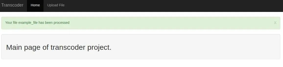 Transcode complete message
