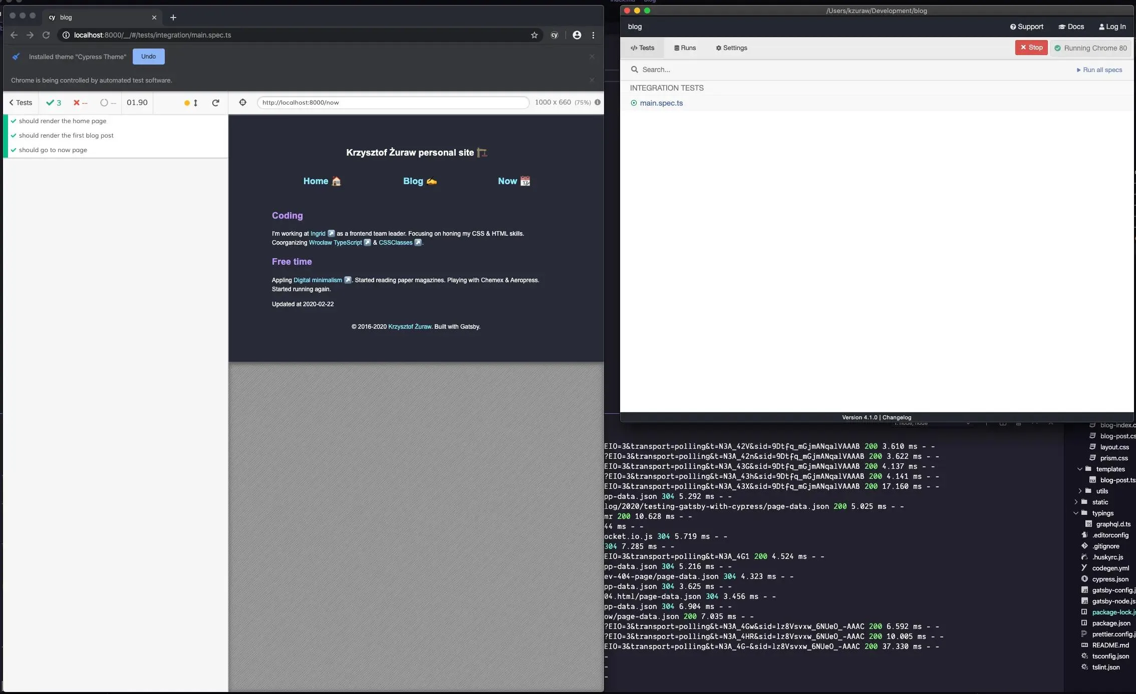 Dashboard with e2e test